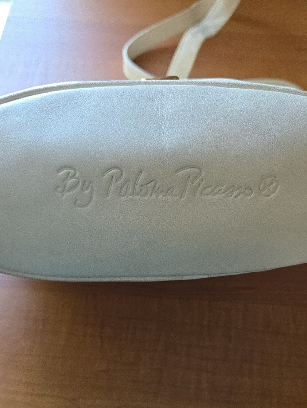 Paloma Picasso Cream Leather Crossbody Bag with Gold X Hardware - Picture 7 of 13